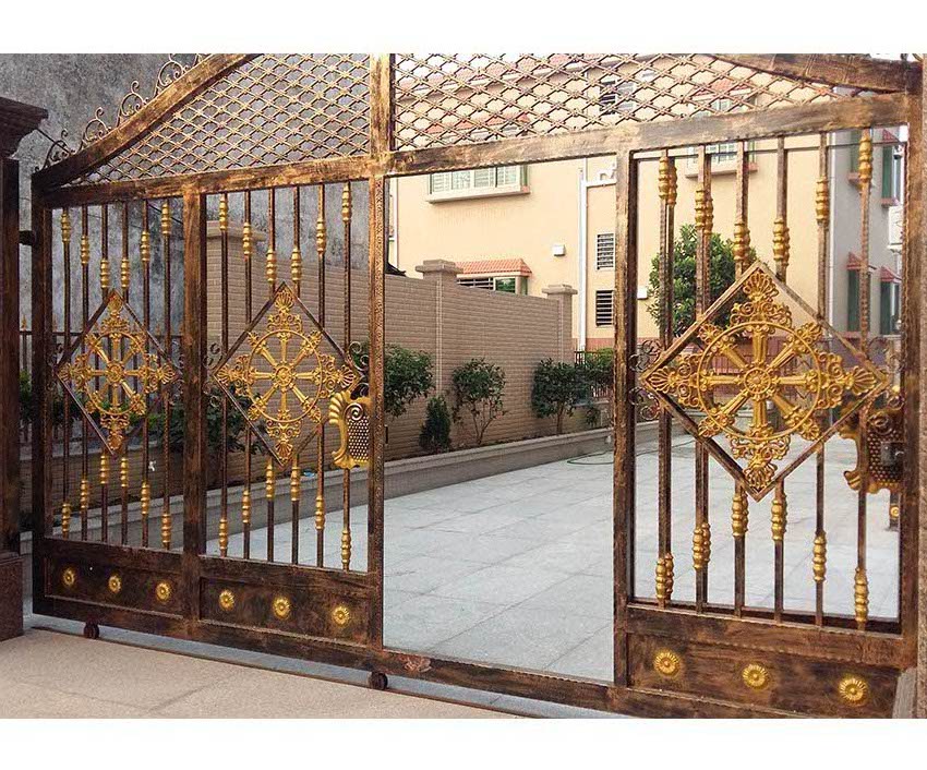 既美观也实用，广州南沙私人住宅业主使用专业定制铁艺大门。